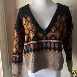 Gimmicks argyle cropped sweater